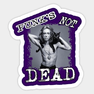 Iggy Pop + Black Cat - PUNK'S NOT DEAD Sticker